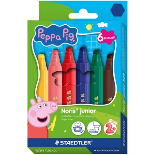 STAEDTLER Fasermaler Noris junior Peppa 6er Kartonetui