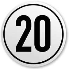 IWH Geschwindigkeitsschild 25 km/h selbstklebend