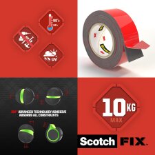 Scotch-FIX doppelseitiges Außenmontageband Extreme 19 mm x 5 m