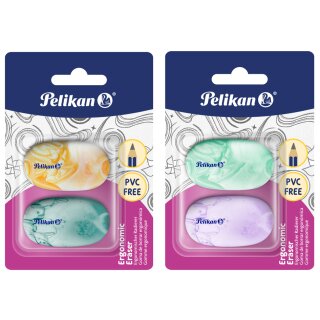 Pelikan Kunststoff-Radierer ergonomisch 2er Blister