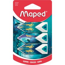 Maped Kunststoff-Radierer Pyramide DRAGON 3er Blister