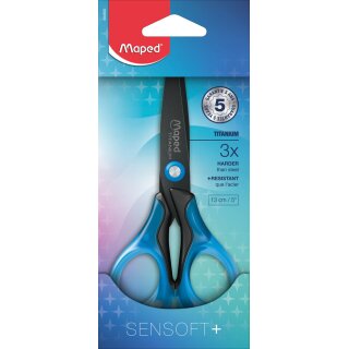 Maped Bastelschere Sensoft + Länge: 130 mm Rechtshänder zufällige Farbe 1 Stück