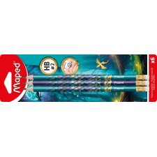 Maped Bleistift DRAGON mit Radierer HB 6er Blister