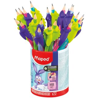 Maped Bleistift mit Radierer & Schreibhilfe 22er Köcher