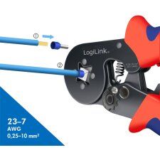 LogiLink Adernendhülsen-Crimpzange Vierkantpressung