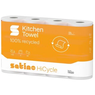 satino by wepa Küchenrolle HiCycle 3-lagig hochweiß 4 Rollen