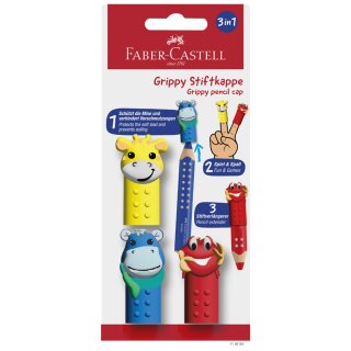 FABER-CASTELL Stiftkappen Grippy 3er Set Hello