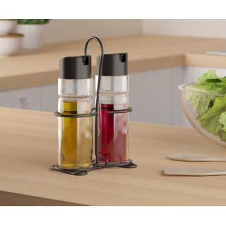 metaltex Essig- & Öl-Menage Spice Line 3-teilig schwarz