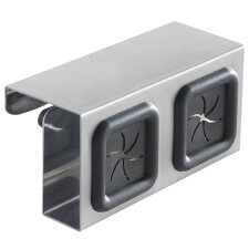 metaltex Doppel-Handtuchhalter zum Einhaken silber/schwarz