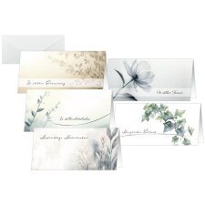 sigel Trauerkarten-Set "Floral" DIN lang 10er Set