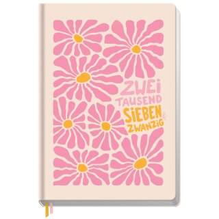 Häfft Jugendkalender Timer "Pink Flowers" 2026/2027 DIN A5