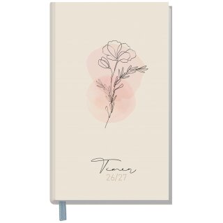 Häfft Jugendkalender Timer slim "Dainty Flower" 2026/2027 DIN A6
