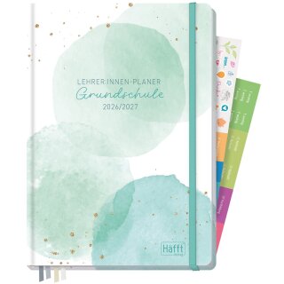 Häfft Lehrer-Planer Grundschule "Watercolor Dots" 26/27 DIN A4+