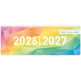 Häfft Schuljahres-Tischkalender "Rainbow" 2026/2027