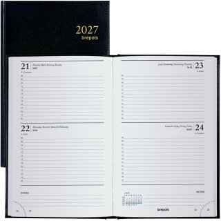 brepols Tageskalender SATURNUS 0.221 2027 schwarz