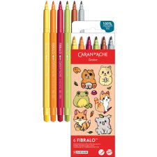 CARAN DACHE Fasermaler FIBRALO KAWAII Animals 6er Set