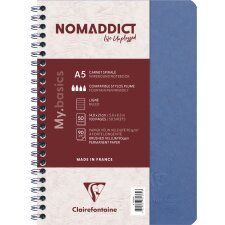 Clairefontaine Spiralbuch NOMADDICT DIN A5 blau