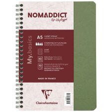 Clairefontaine Spiralbuch NOMADDICT DIN A5 grün