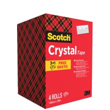 Scotch Klebefilm Crystal 19 mm x 33 m 3+1 GRATIS...