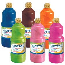 GIOTTO Gouachefarbe SCHOOL PAINT 1.000 ml farbig sortiert