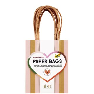 folia Papier-Tragetaschen "STRIPES AMORE" Größe: S