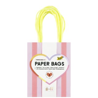 folia Papier-Tragetaschen "STRIPES NEON" Größe: S