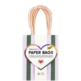 folia Papier-Tragetaschen "STRIPES GLOW UP" Größe: S