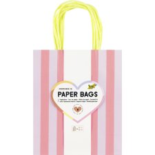 folia Papier-Tragetaschen "STRIPES NEON" Größe: M