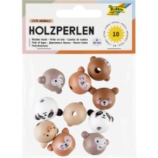 folia Holzperlen "CUTE ANIMALS" 18 mm sortiert