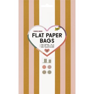 folia Flachbeutel Flat Paper Bags Stripes "AMORE" 8 Stück
