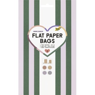 folia Flachbeutel Flat Paper Bags Stripes "GLOW UP" 8 Stück