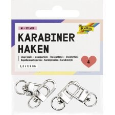 folia Karabinerhaken M 12 x 33 mm silber 4 Stück