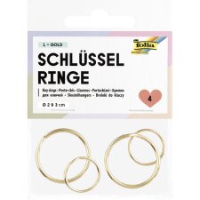 folia Metall-Schlüsselringe L Größen sortiert gold