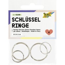 folia Metall-Schlüsselringe L Größen sortiert silber