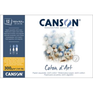 CANSON Aquarellblock "Coton dArt" 230 x 310 mm naturweiß