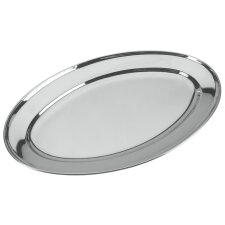 metaltex Servierplatte oval Edelstahl Breite: 402 mm