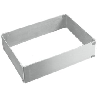 metaltex Kuchenrahmen rechteckig Edelstahl verstellbar