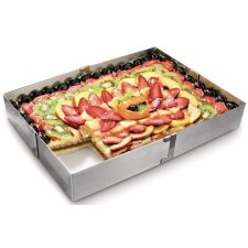 metaltex Kuchenrahmen rechteckig Edelstahl verstellbar