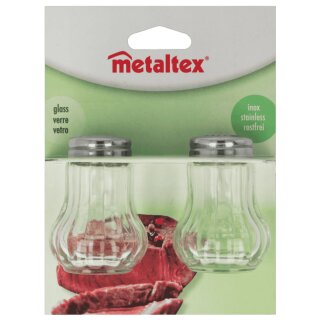 metaltex Salz- und Pfefferstreuer Glas 2er Set