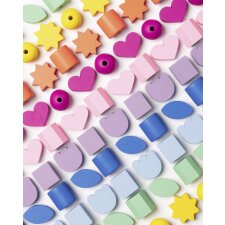 folia XXL Holzperlen-Mix BASIC SHAPES Jumbobox