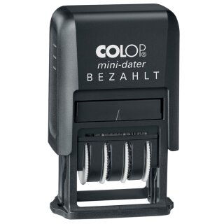 COLOP Datumstempel Mini-Dater S 160/L2 "BEZAHLT" schwarz