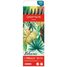 CARAN DACHE Fasermaler FIBRALO Brush PASTEL 6er Set
