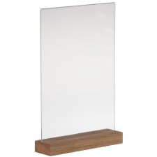 EUROPEL Tischaufsteller DIN A4 hoch Acryl mit Holzsockel