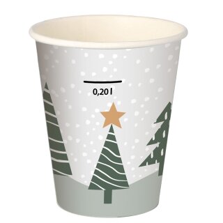 STARPAK Papp-Trinkbecher "Winter Forest" 0,2 l