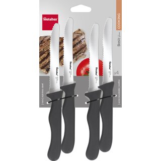 metaltex Brotzeitmesser Basic schwarz 4er Set