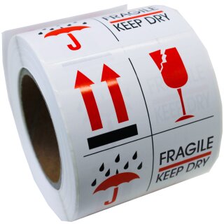 rillprint Hinweisetiketten "FRAGILE / KEEP DRY"