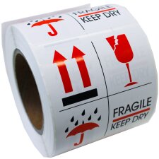 rillprint Hinweisetiketten "FRAGILE / KEEP DRY"
