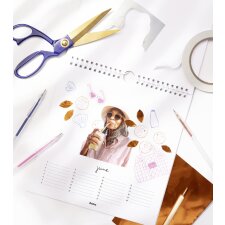 folia DIY Fotokalender 230 x 230 mm weiß